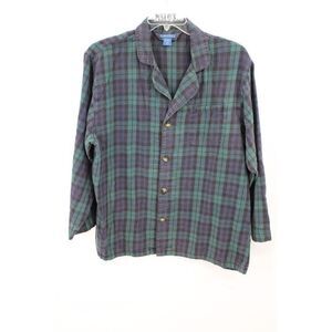 PENDLETON GREEN BLUE FLANNEL SIZE L MENS PAJAMA TOP